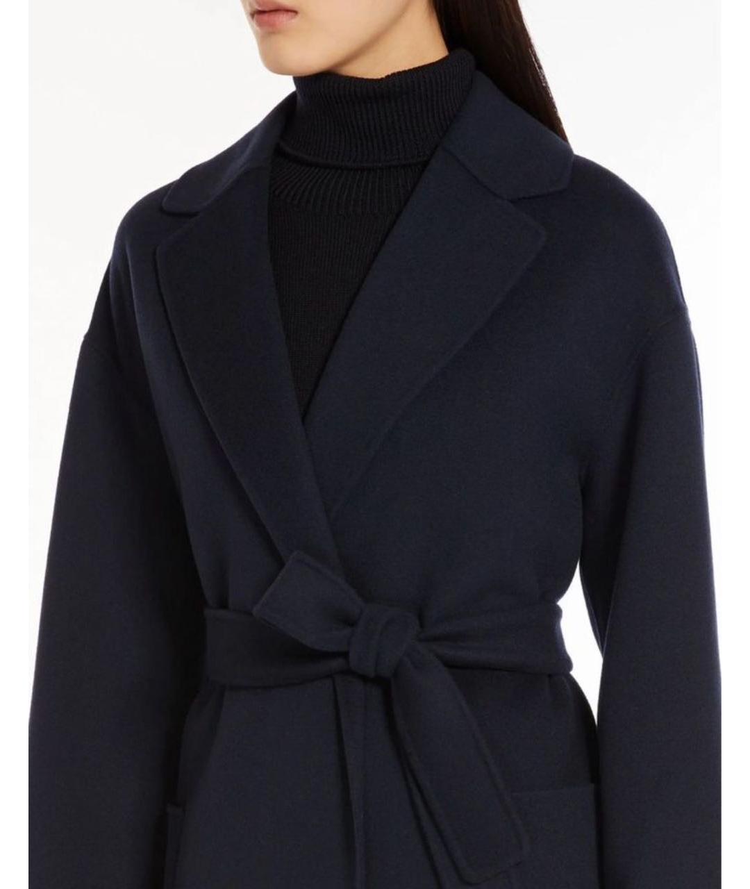 'S MAX MARA Синее шерстяное пальто, фото 6
