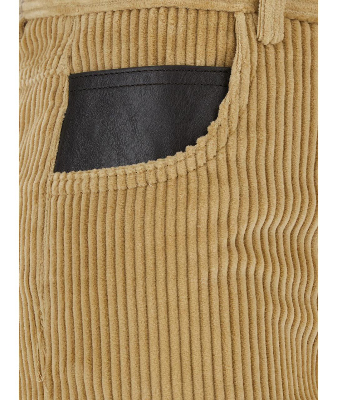BOTTEGA VENETA Бежевые хлопковые прямые брюки, фото 3