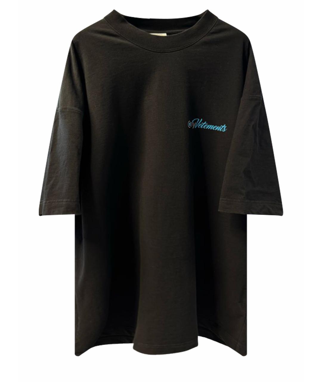 VETEMENTS Черная хлопковая футболка, фото 1