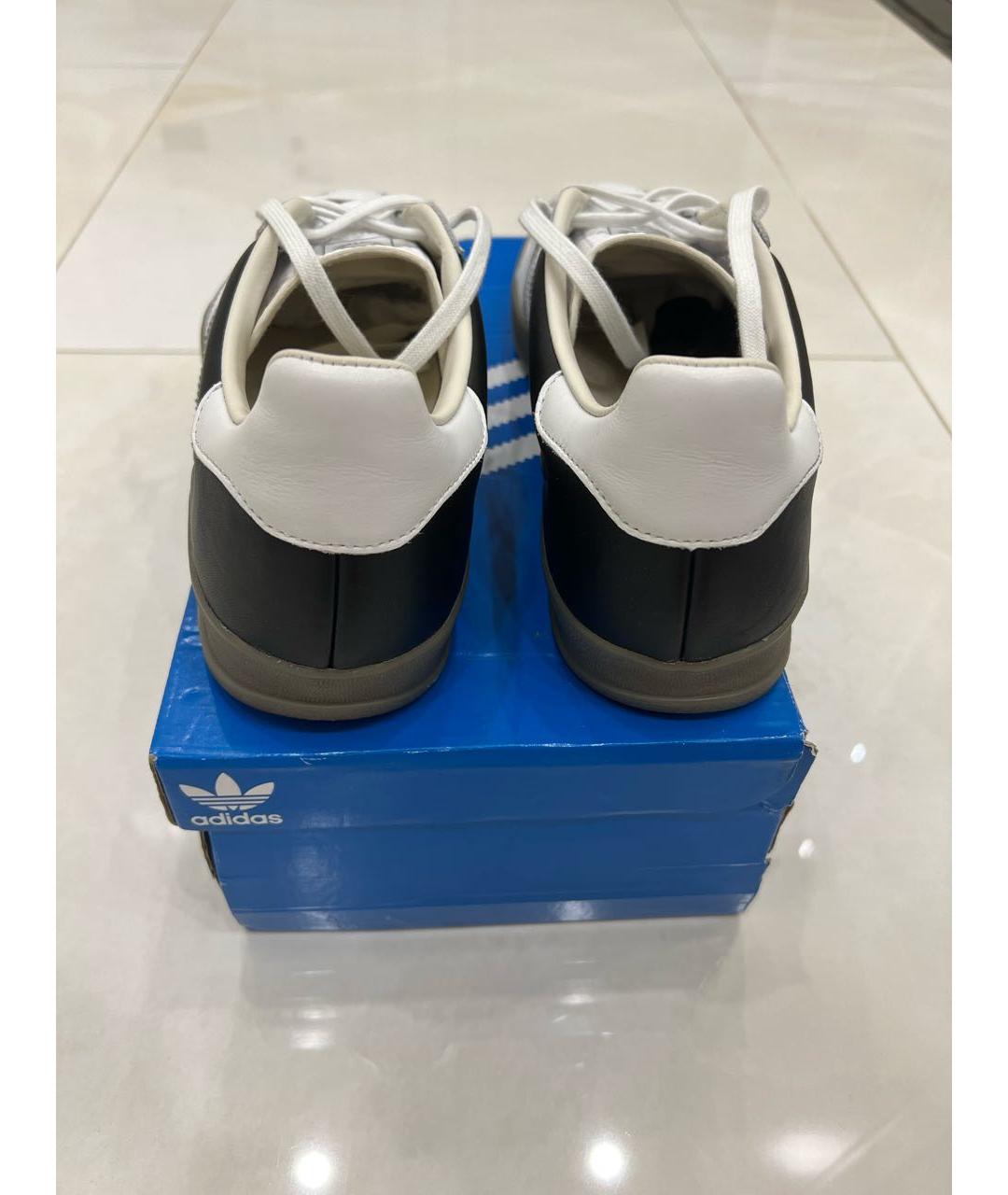 ADIDAS Черные кожаные низкие кроссовки / кеды, фото 2