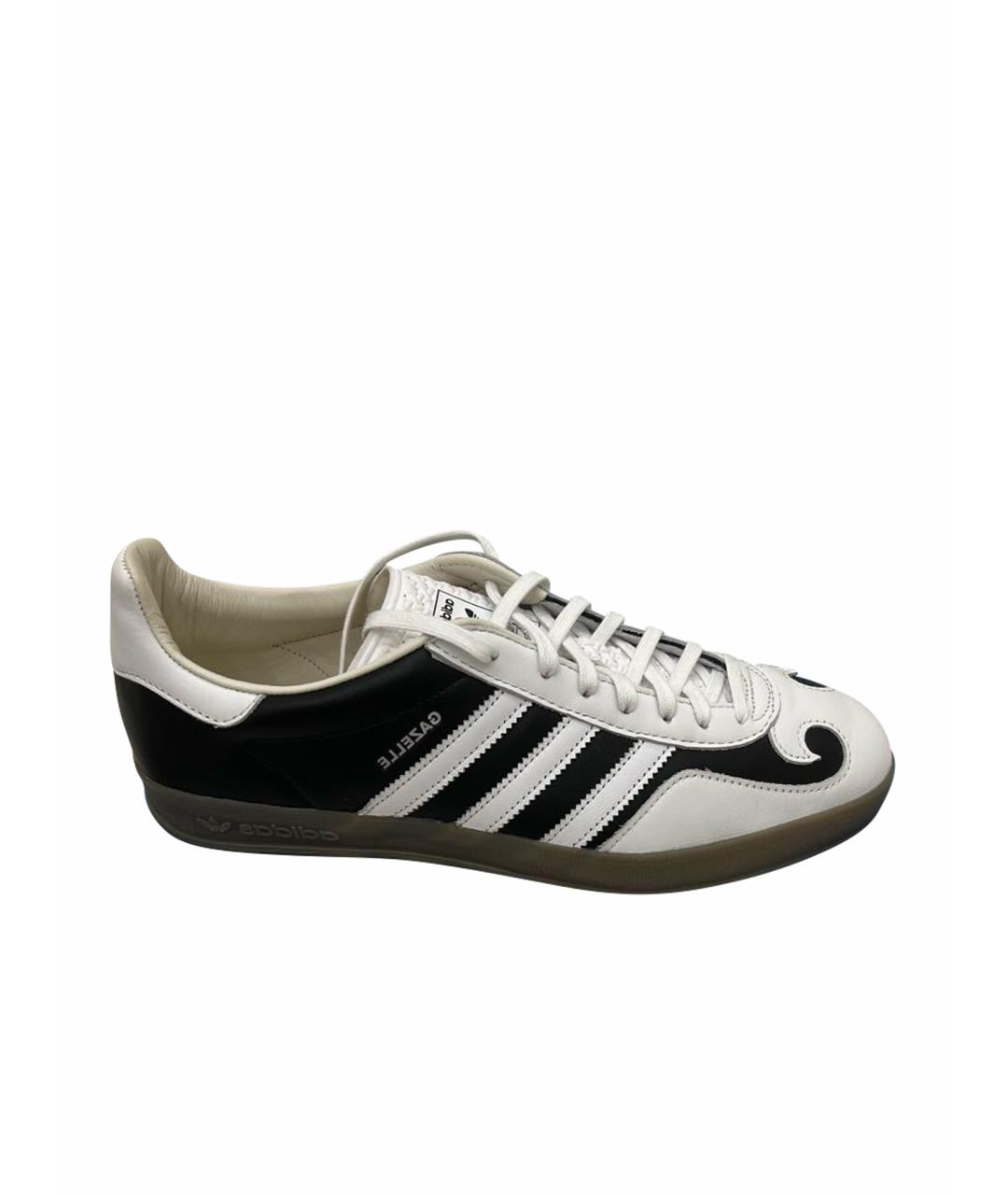 ADIDAS Черные кожаные низкие кроссовки / кеды, фото 1