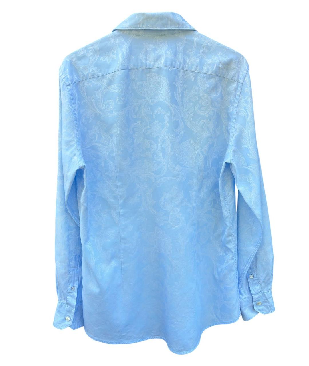 VERSACE Голубая хлопковая классическая рубашка, фото 2