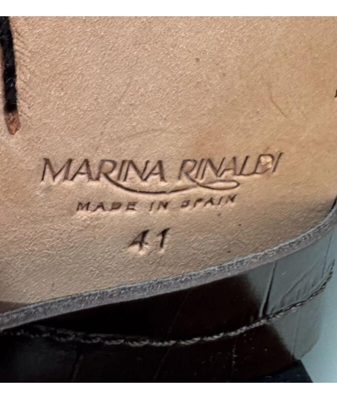 MARINA RINALDI Коричневые кожаные полусапоги, фото 5