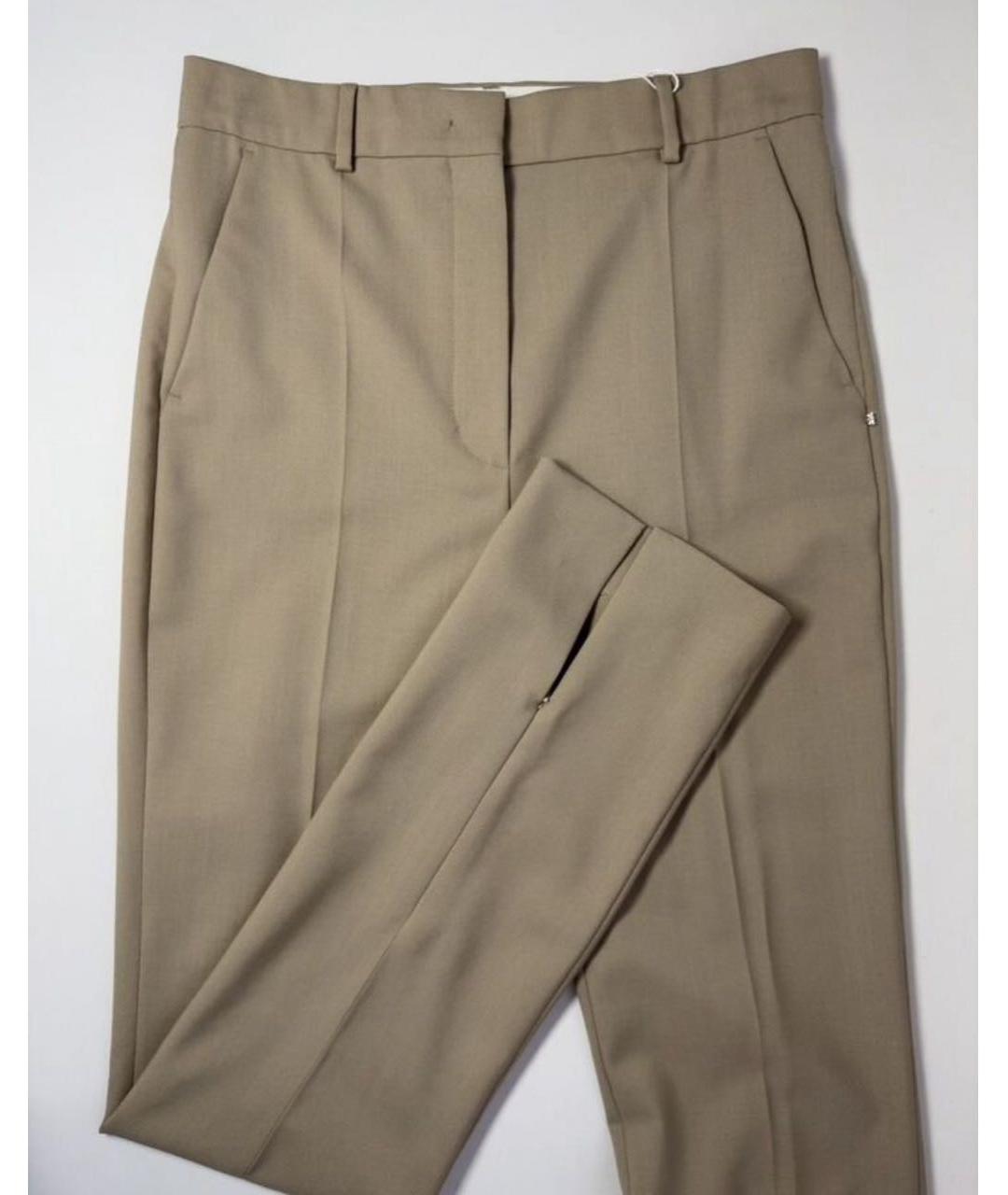 SPORTMAX Бежевые шерстяные брюки узкие, фото 5