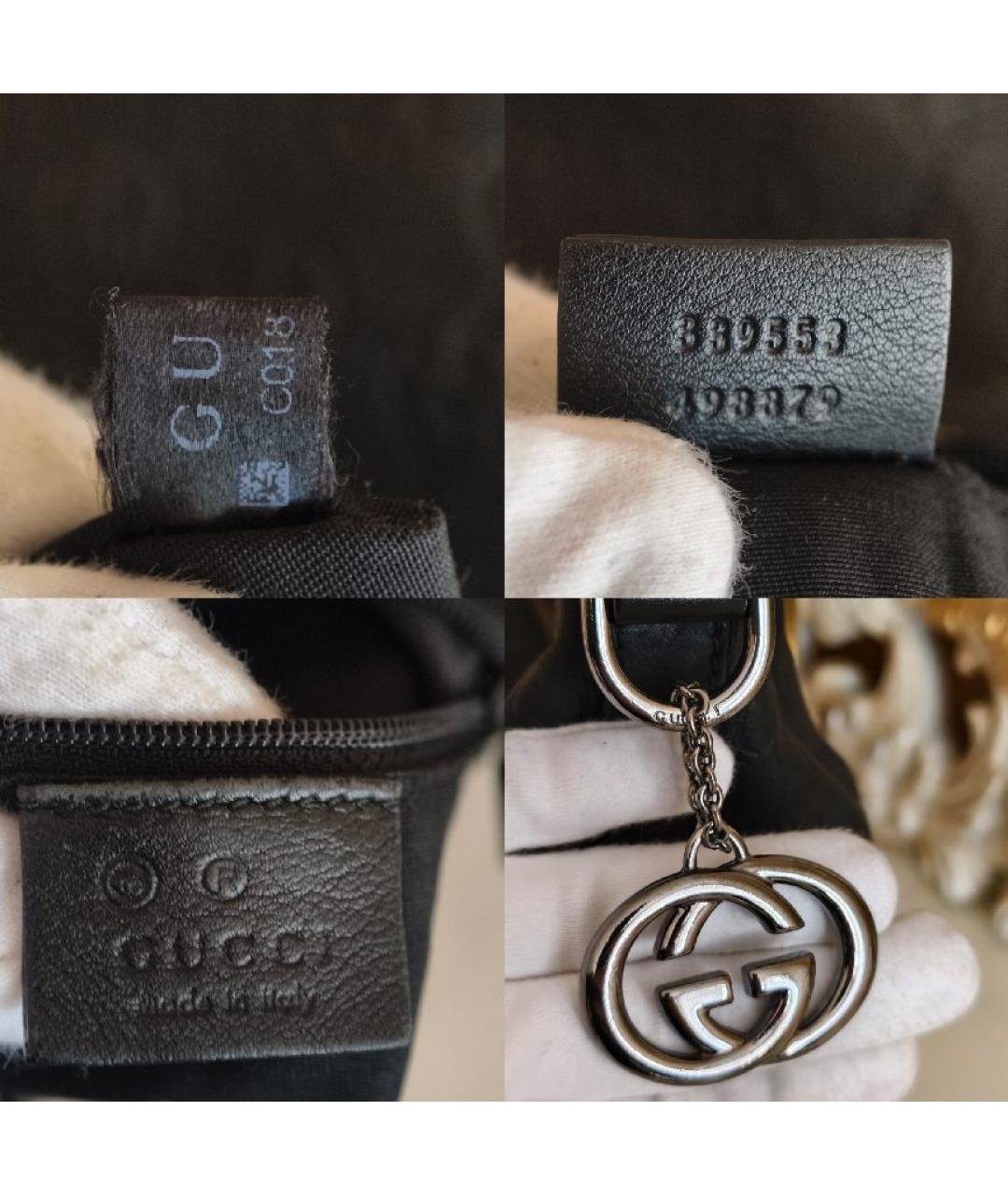 GUCCI Черная кожаная сумка с короткими ручками, фото 5