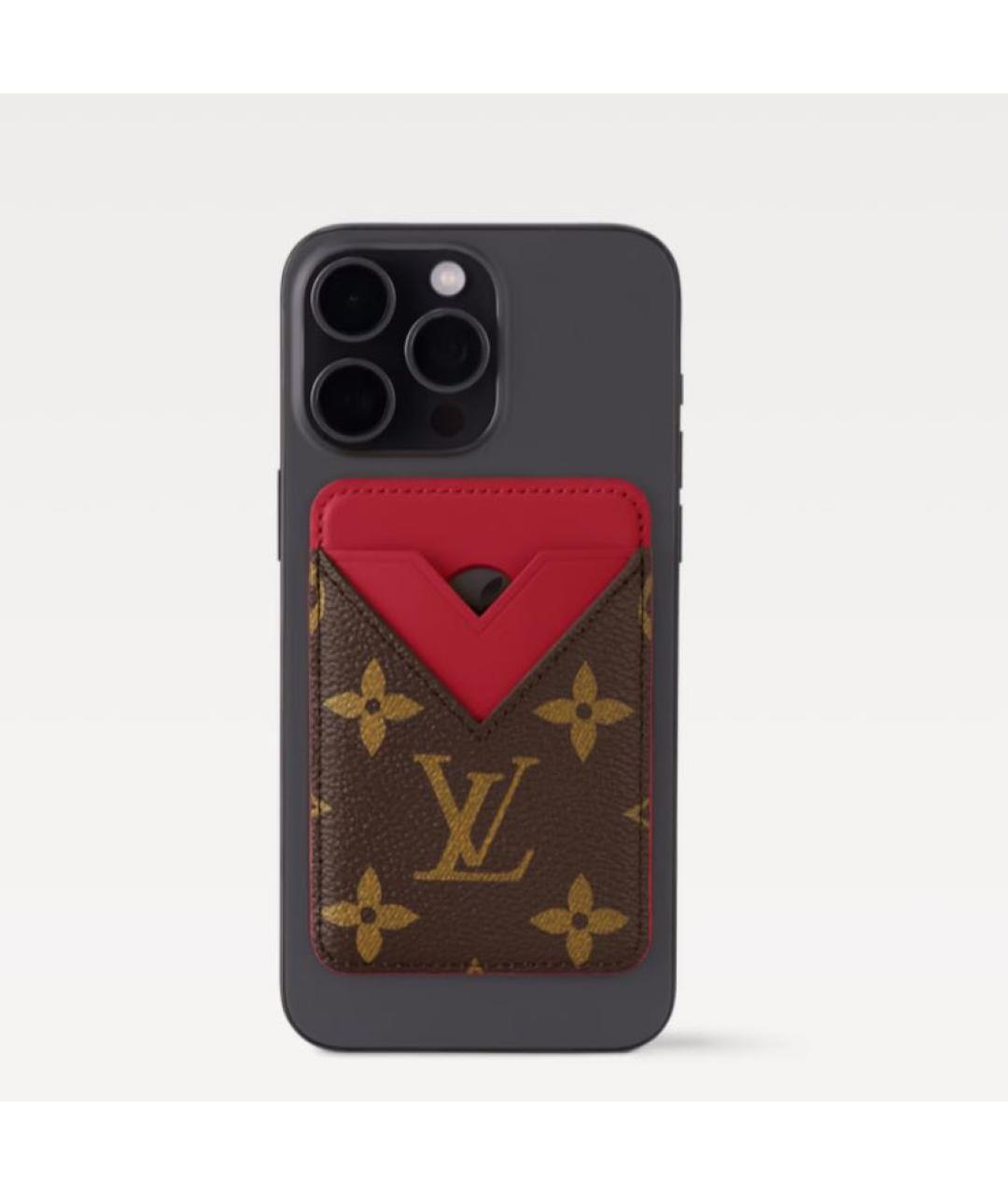 LOUIS VUITTON Красный кожаный кардхолдер, фото 3