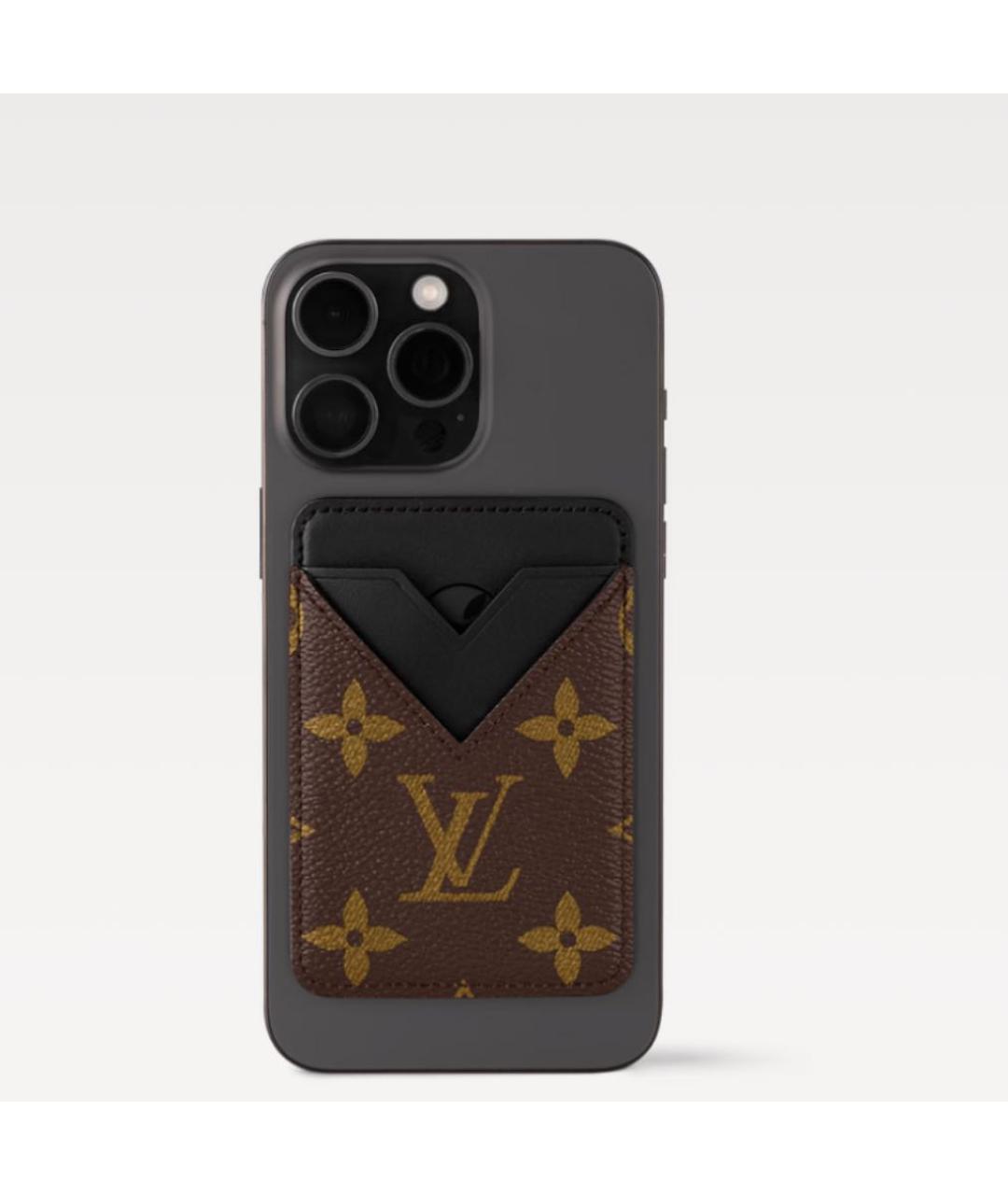 LOUIS VUITTON Коричневый кожаный кардхолдер, фото 3