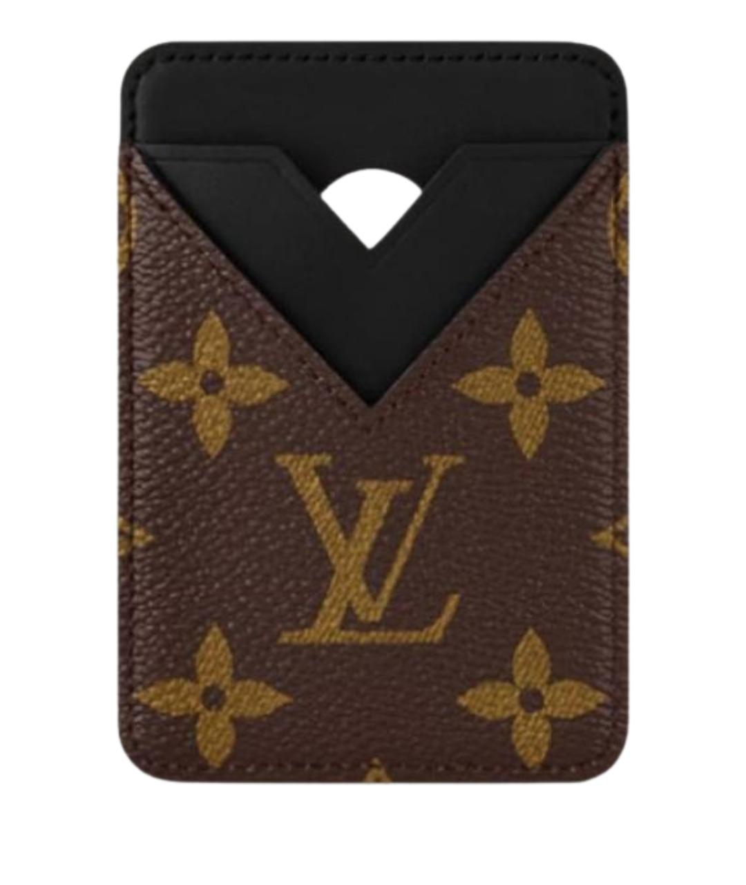 LOUIS VUITTON Коричневый кожаный кардхолдер, фото 1