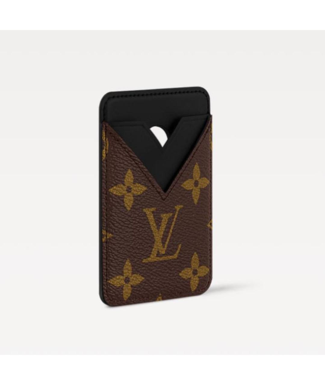 LOUIS VUITTON Коричневый кожаный кардхолдер, фото 2