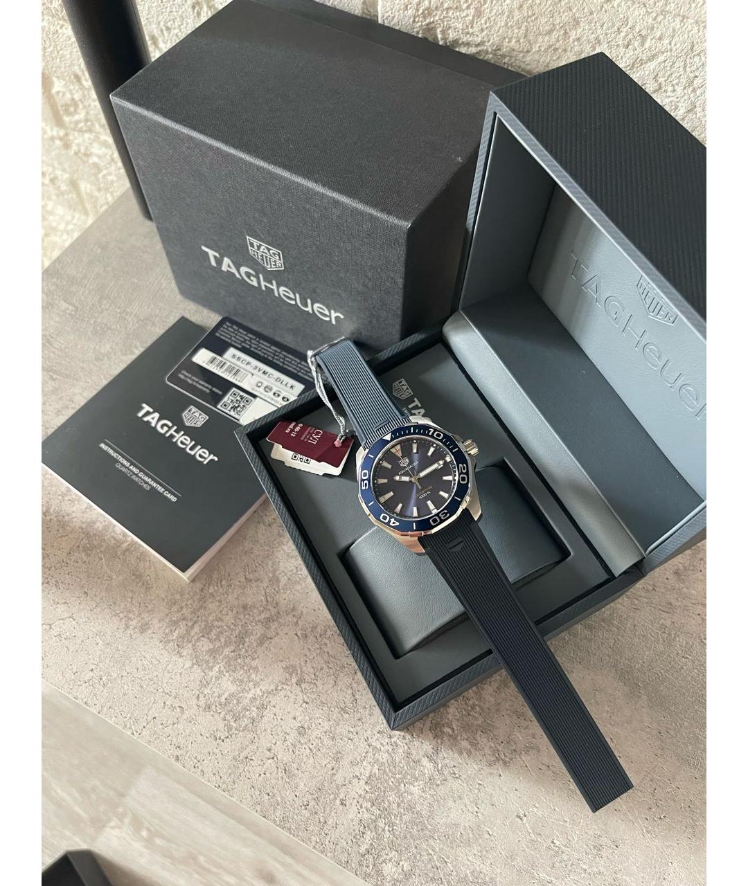 TAG HEUER Синие стальные часы, фото 4