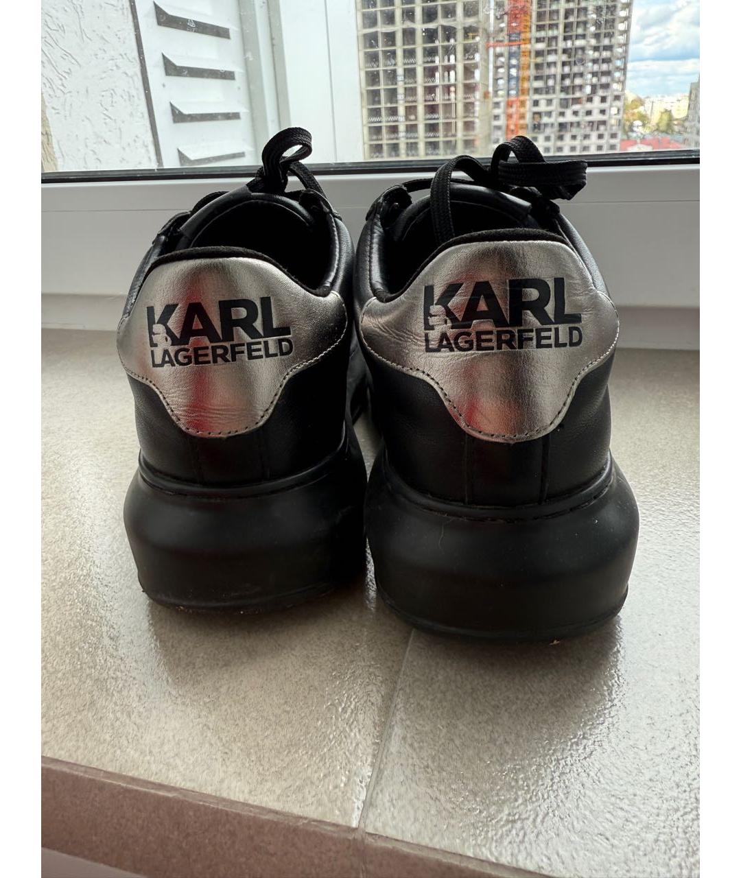 KARL LAGERFELD Черные кожаные кеды, фото 4