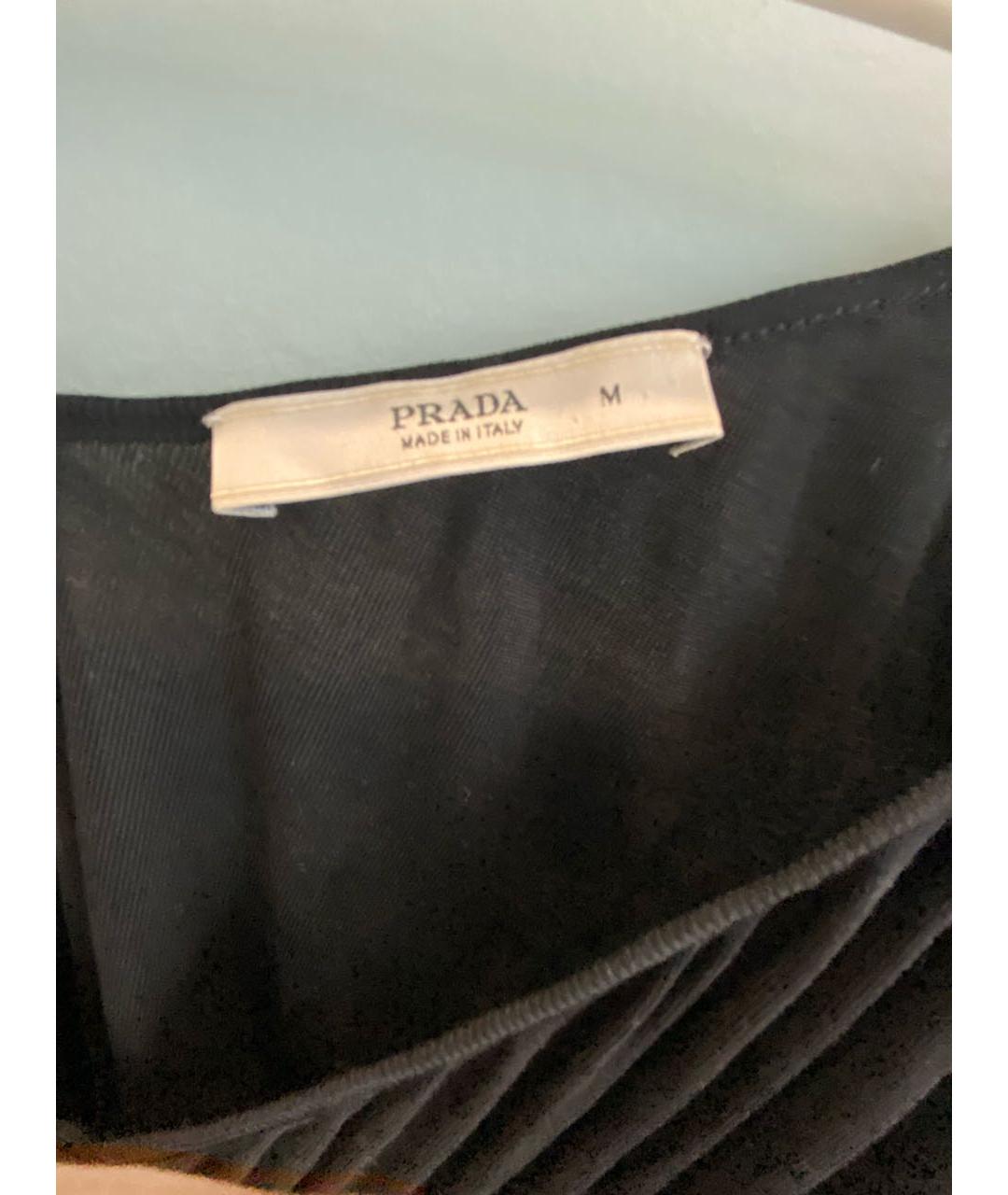 PRADA Черная шелковая майка, фото 8
