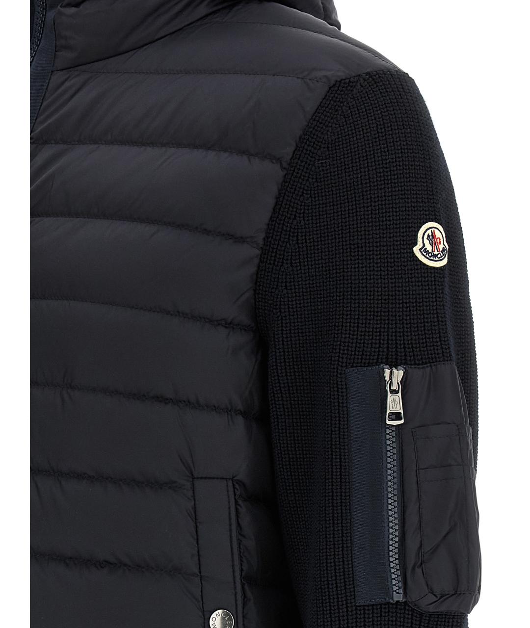 MONCLER Темно-синий полиамидовый кардиган, фото 4