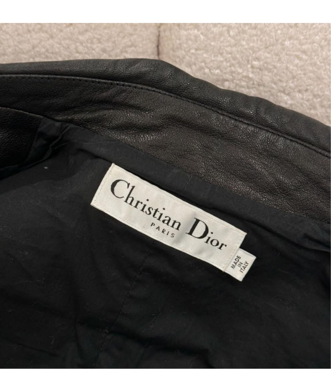 CHRISTIAN DIOR Черная кожаная куртка, фото 3