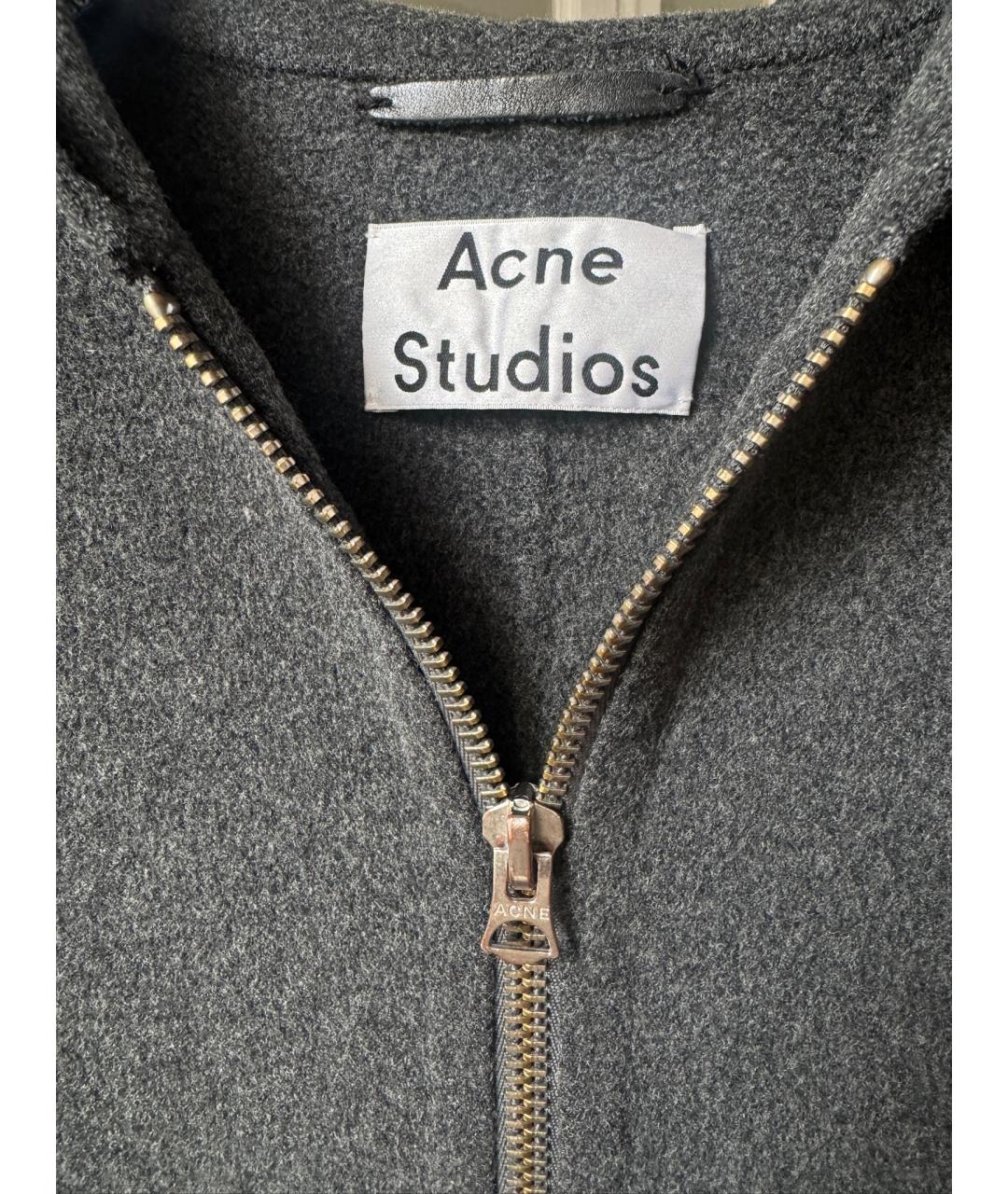 ACNE STUDIOS Серое шерстяное пальто, фото 6