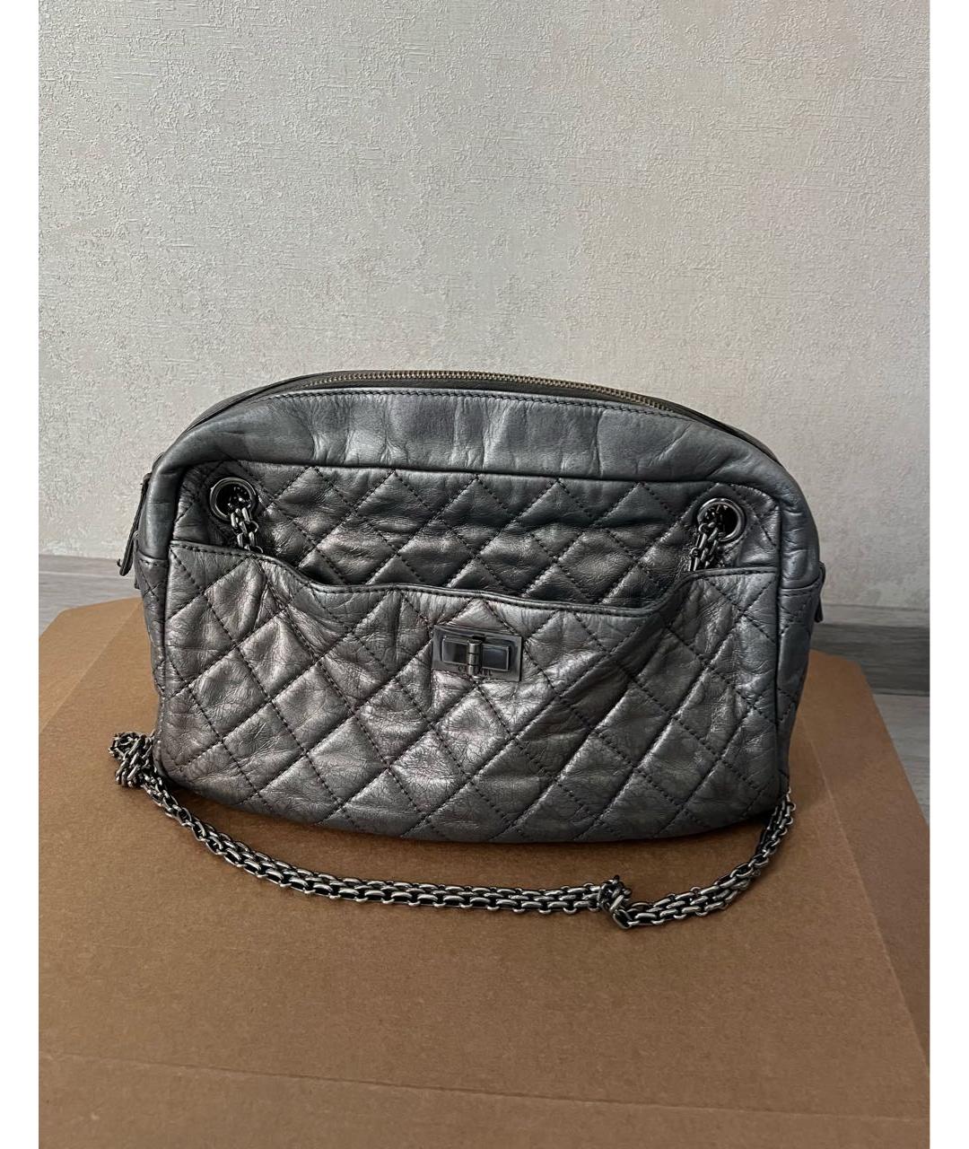 CHANEL Серебряная кожаная сумка через плечо, фото 9