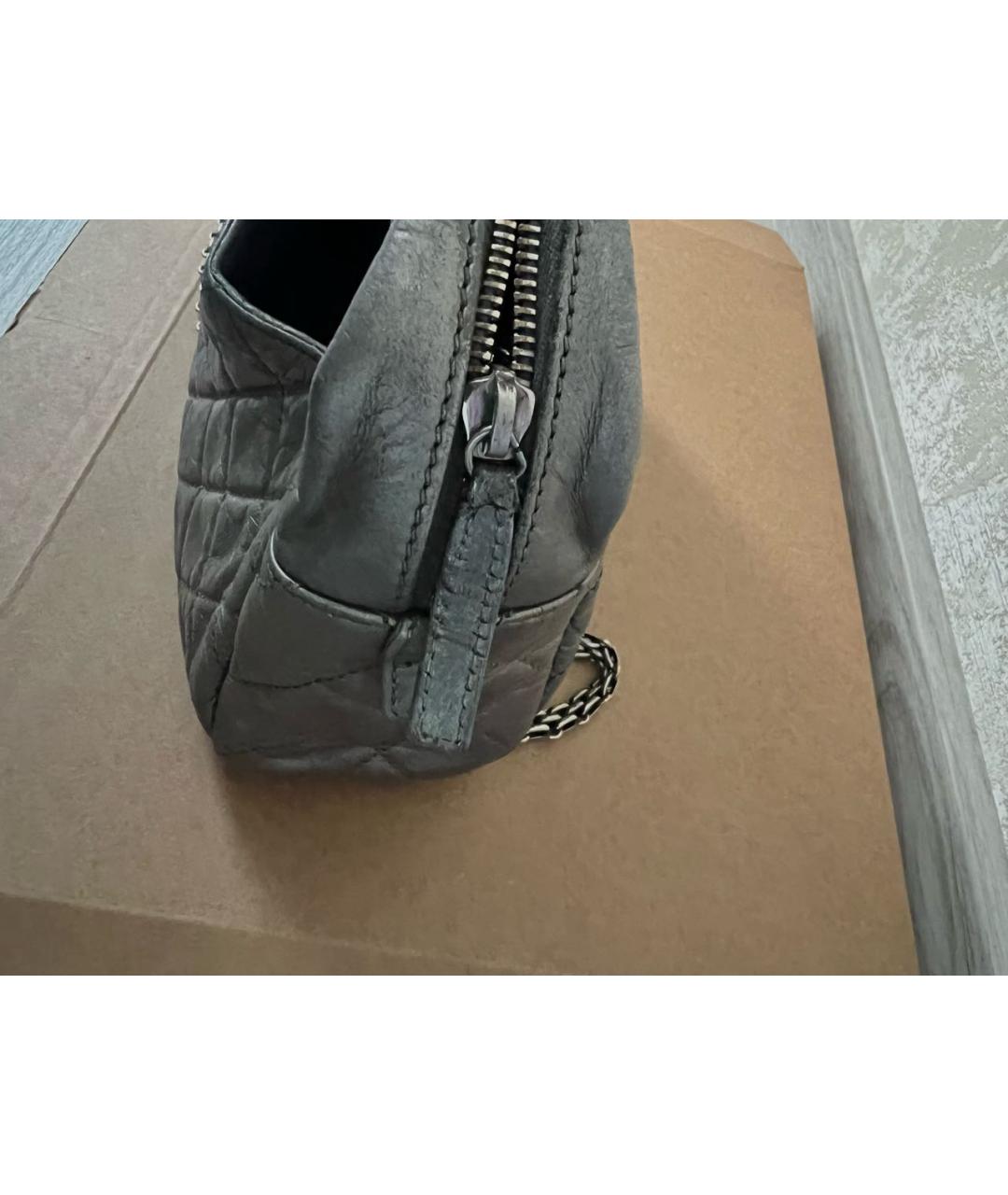 CHANEL Серебряная кожаная сумка через плечо, фото 6