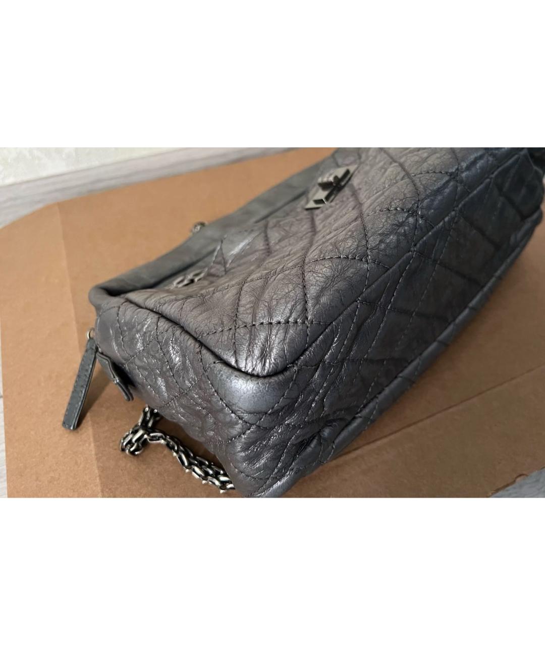 CHANEL Серебряная кожаная сумка через плечо, фото 4