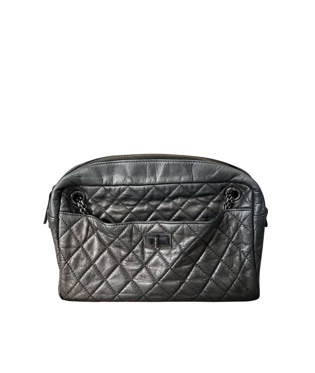 CHANEL Серебряная кожаная сумка через плечо, фото 1