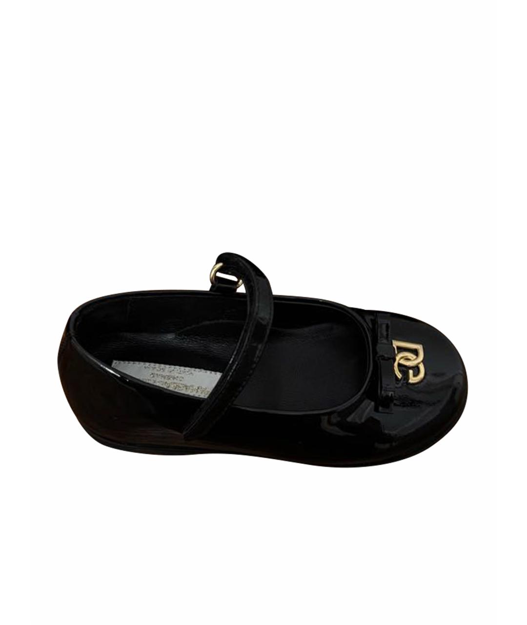 DOLCE & GABBANA KIDS Черные балетки и туфли из лакированной кожи, фото 1
