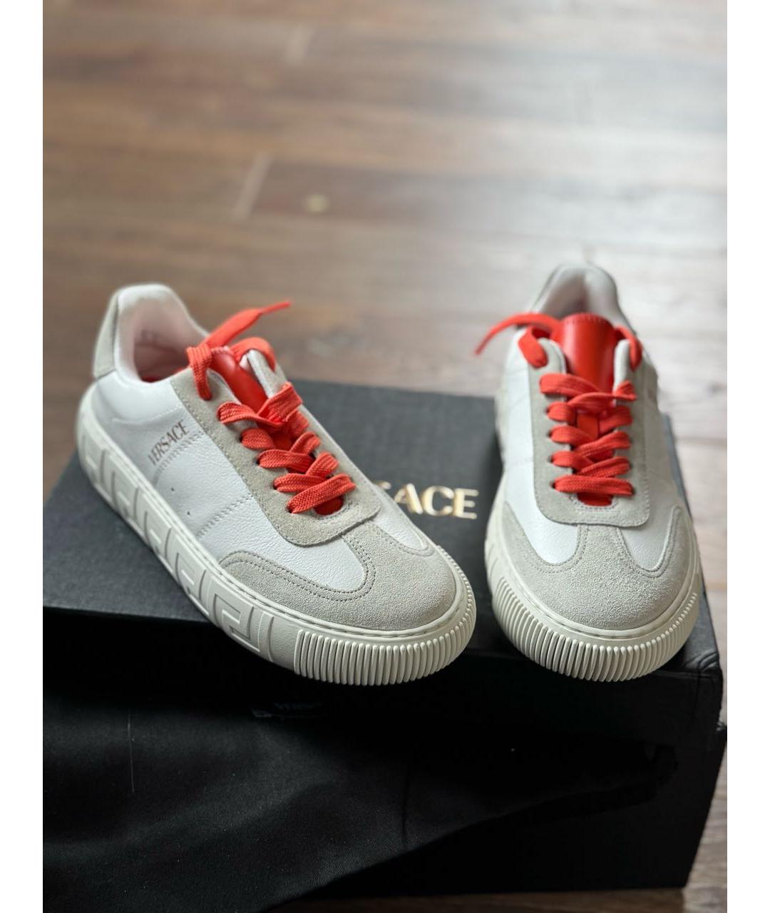 VERSACE Белые кожаные кеды, фото 6