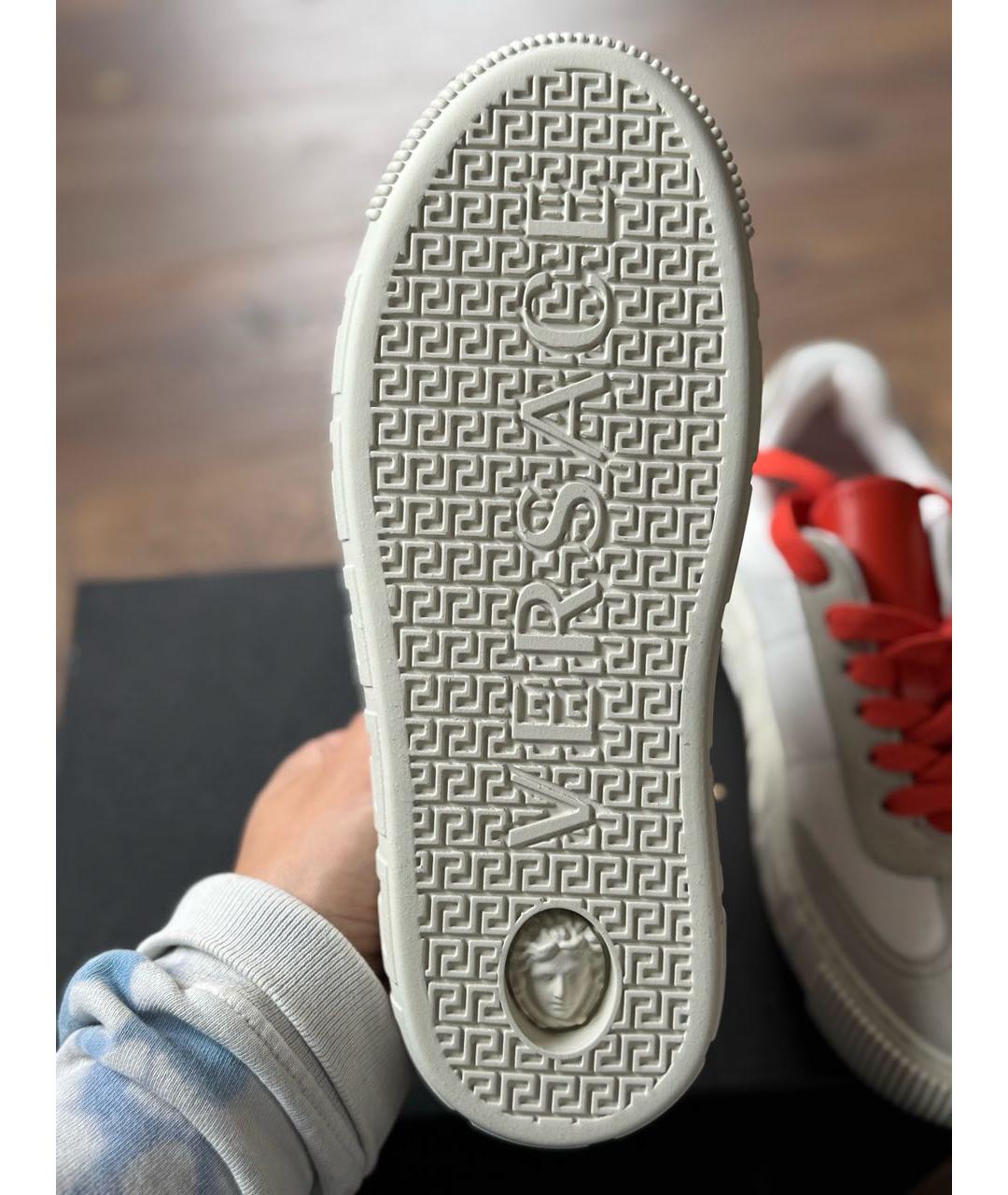VERSACE Белые кожаные кеды, фото 7