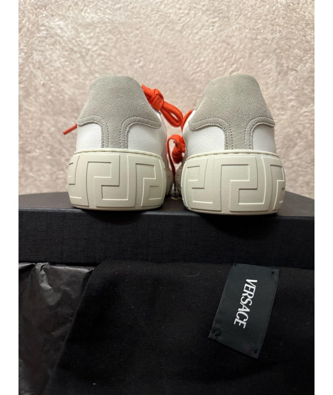 VERSACE Белые кожаные кеды, фото 4