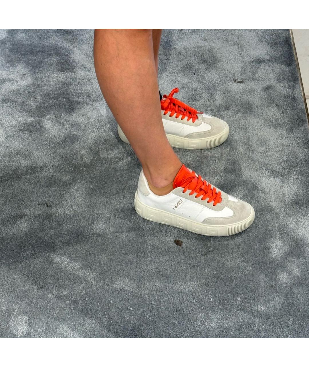 VERSACE Белые кожаные кеды, фото 5