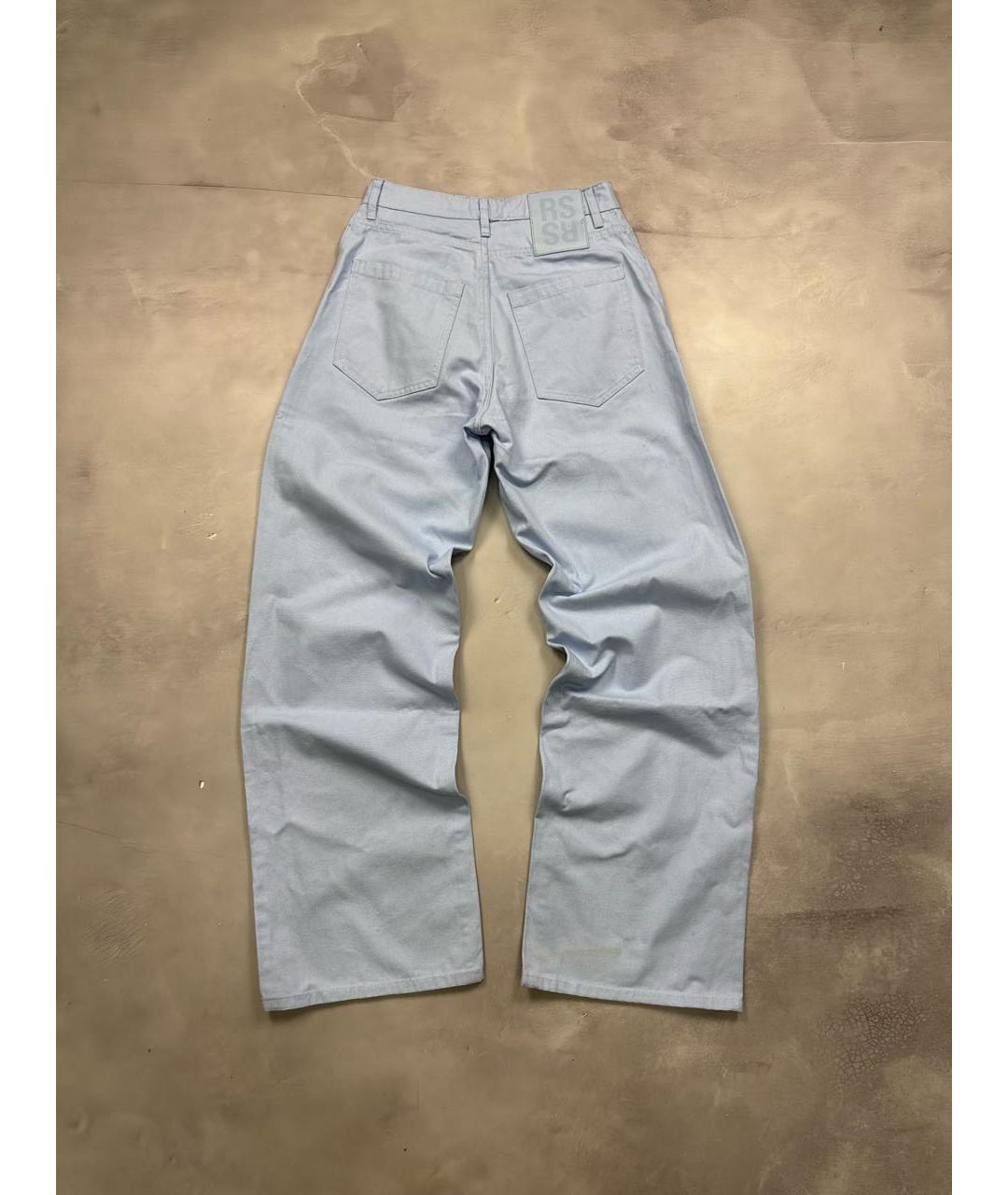 RAF SIMONS Голубые хлопковые прямые джинсы, фото 2