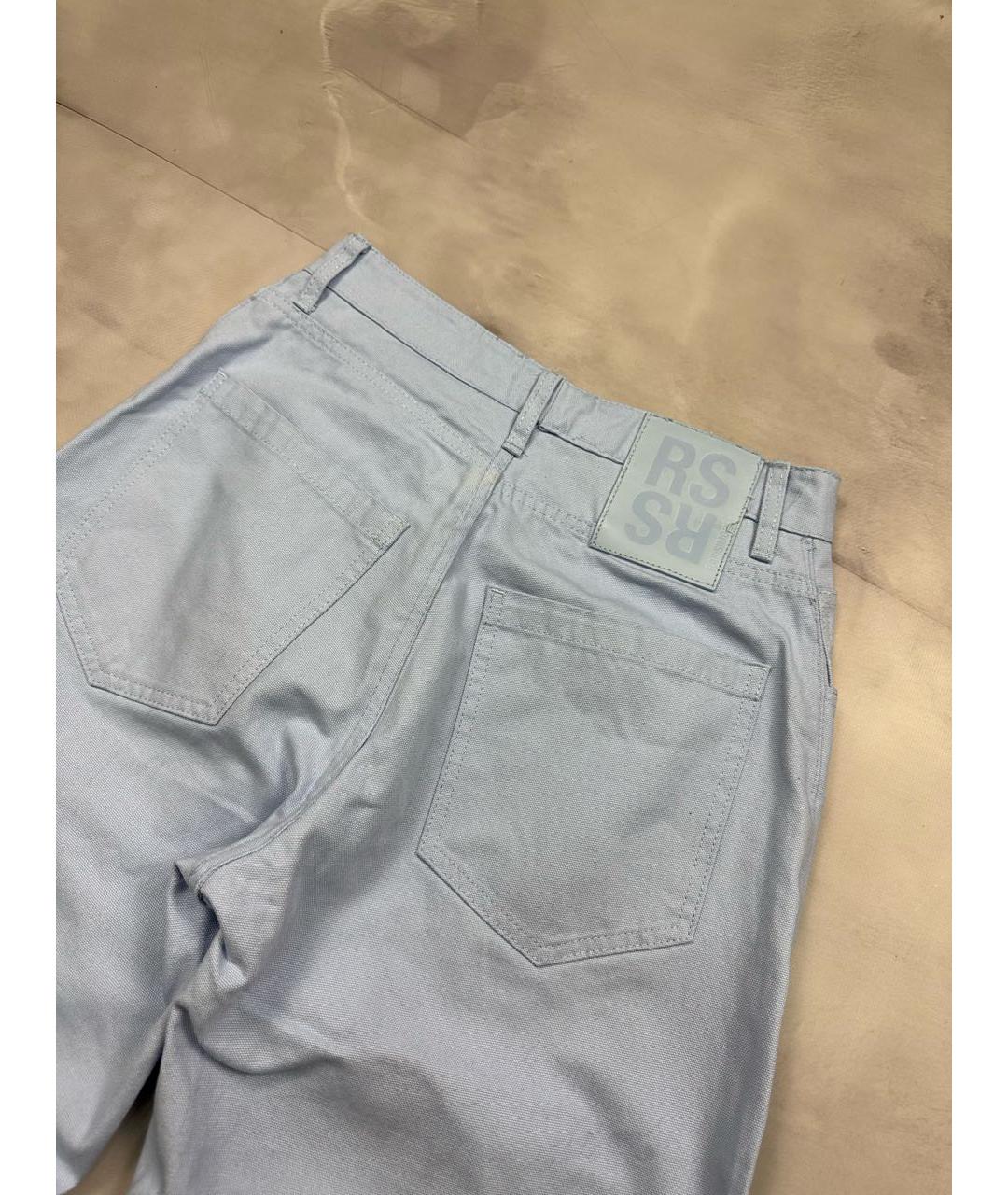 RAF SIMONS Голубые хлопковые прямые джинсы, фото 3