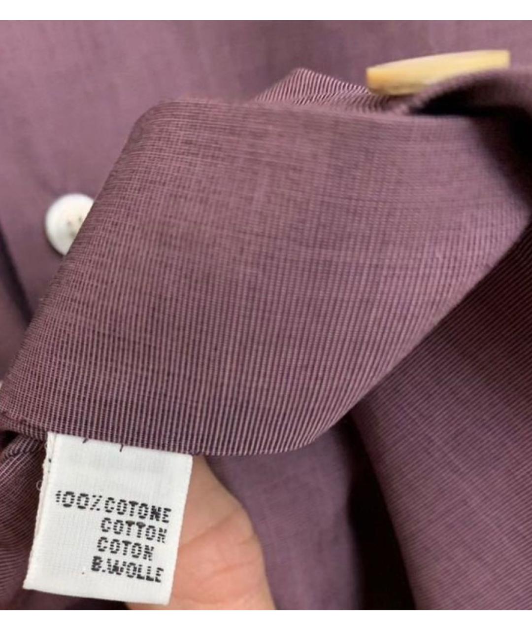 KITON Фиолетовая хлопковая классическая рубашка, фото 7