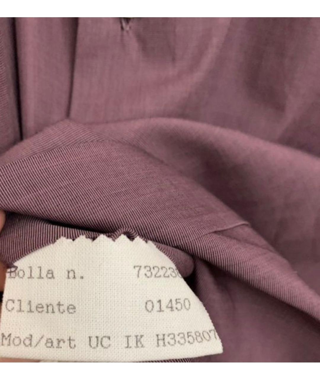 KITON Фиолетовая хлопковая классическая рубашка, фото 5