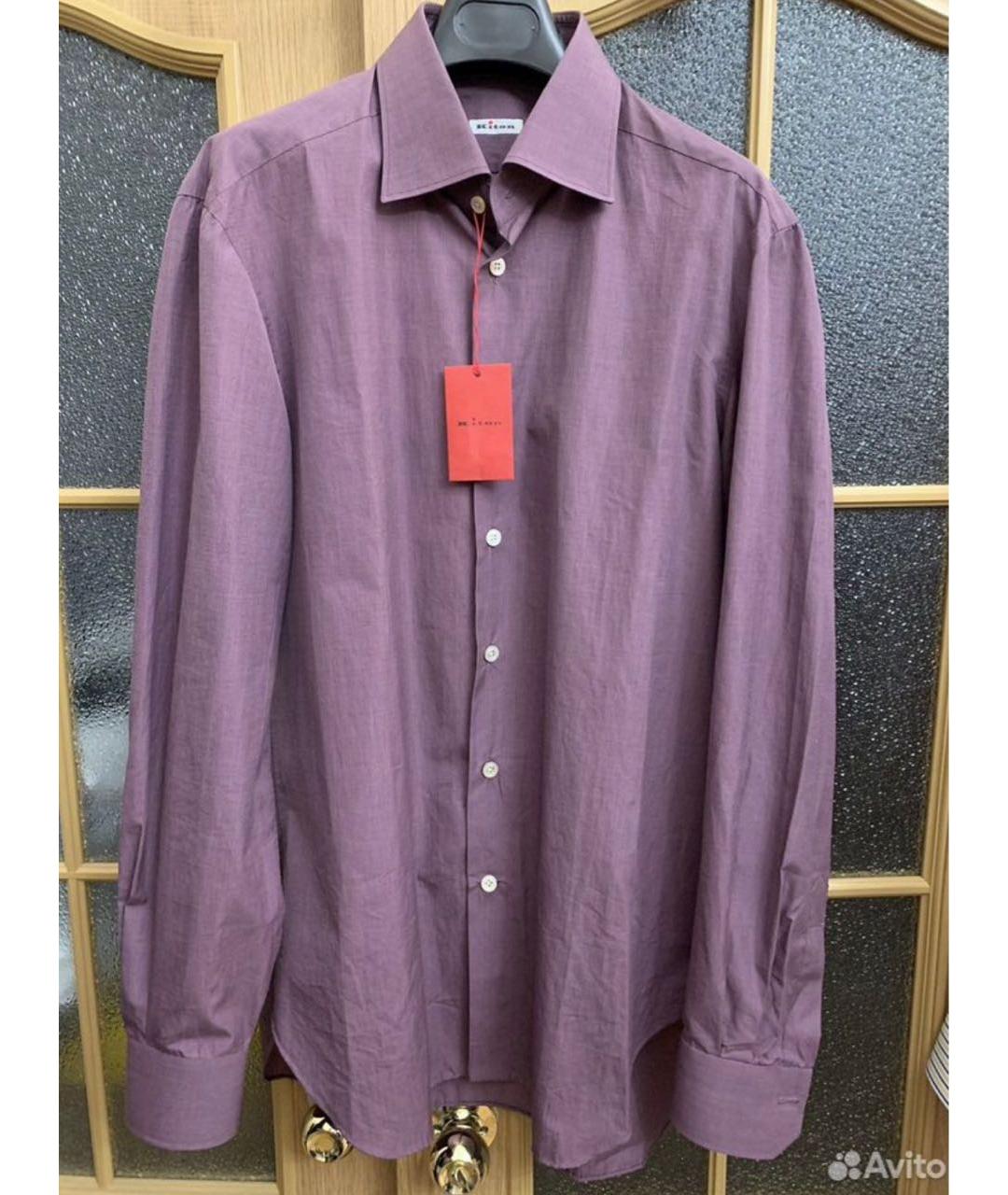 KITON Фиолетовая хлопковая классическая рубашка, фото 9