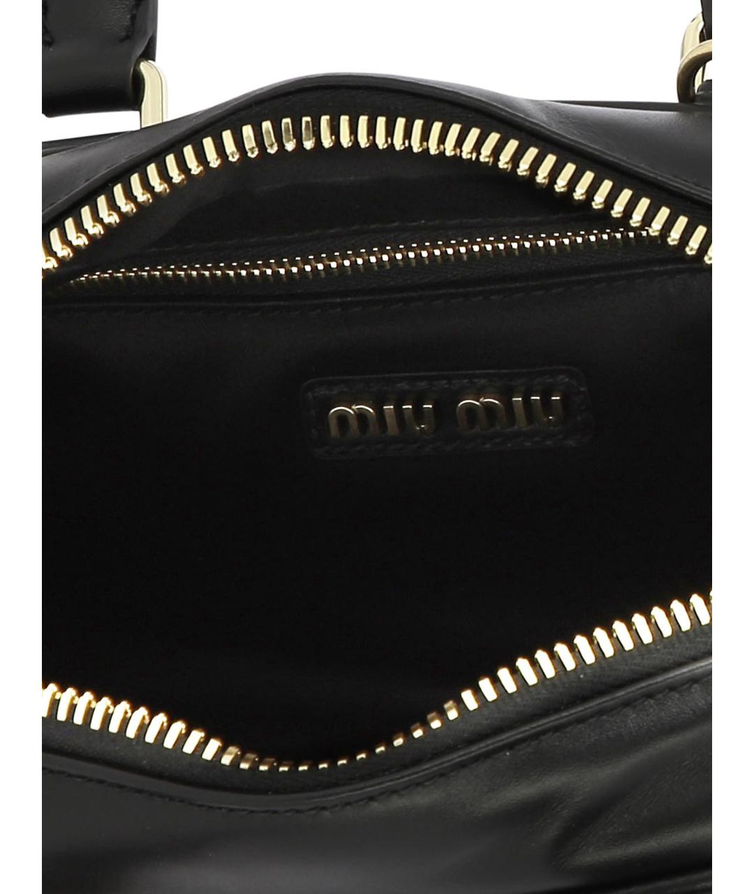 MIU MIU Черная кожаная сумка с короткими ручками, фото 5