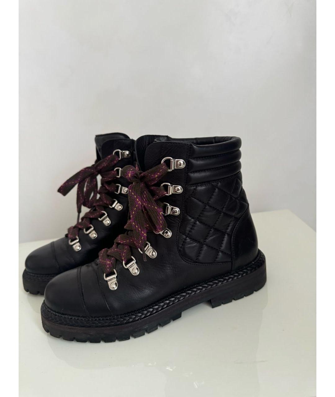 CHANEL Черные кожаные ботинки, фото 6