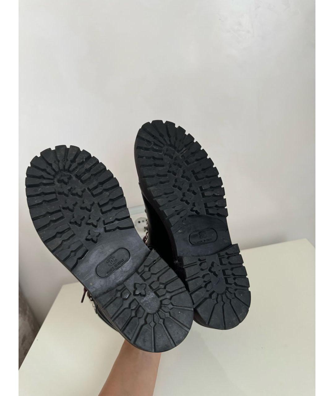 CHANEL Черные кожаные ботинки, фото 5