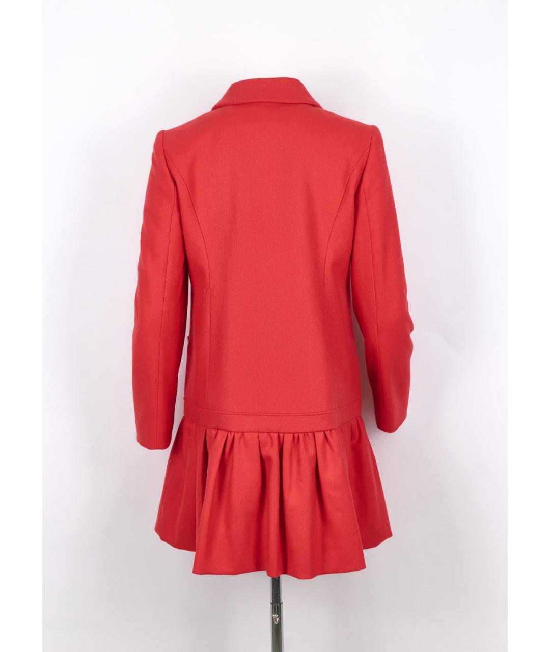 RED VALENTINO Красное шерстяное пальто, фото 2