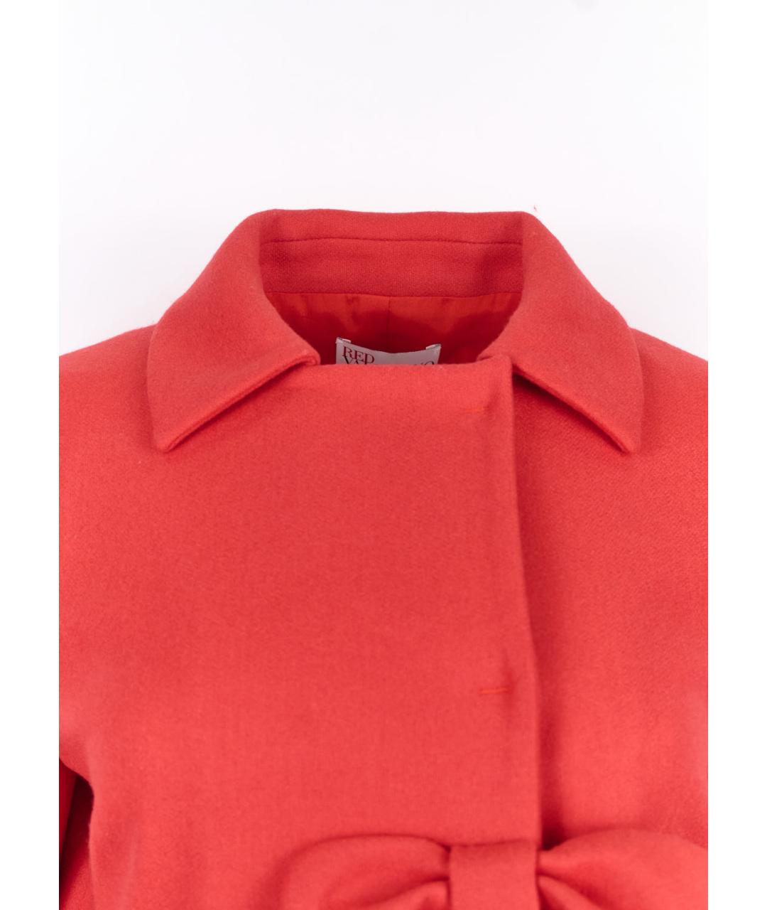 RED VALENTINO Красное шерстяное пальто, фото 4