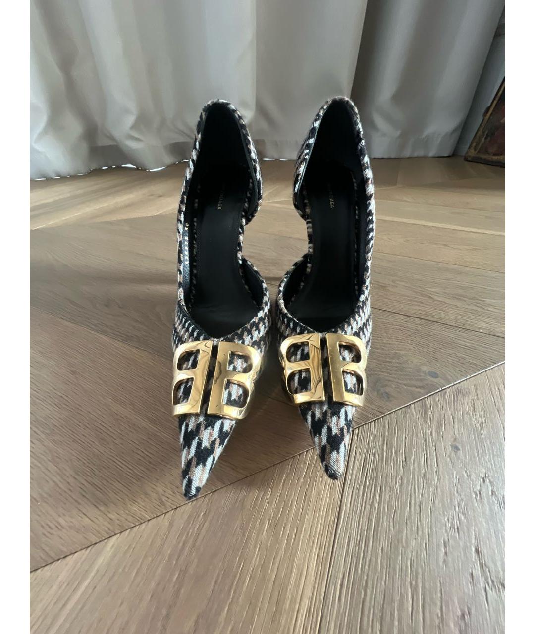 BALENCIAGA Коричневые текстильные туфли, фото 2