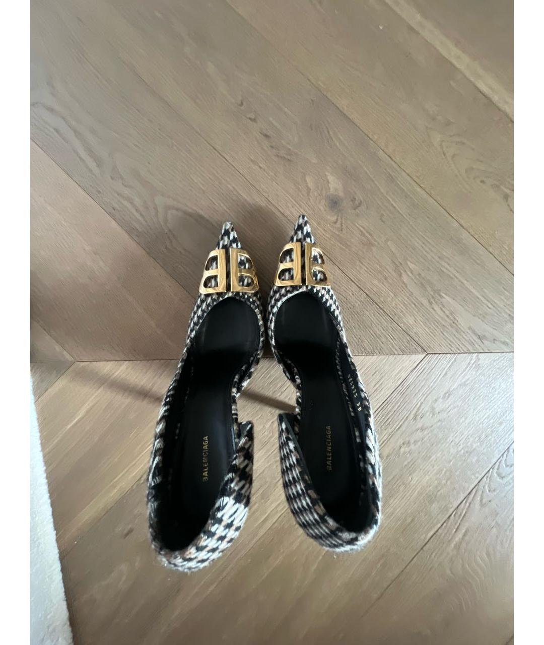 BALENCIAGA Коричневые текстильные туфли, фото 3