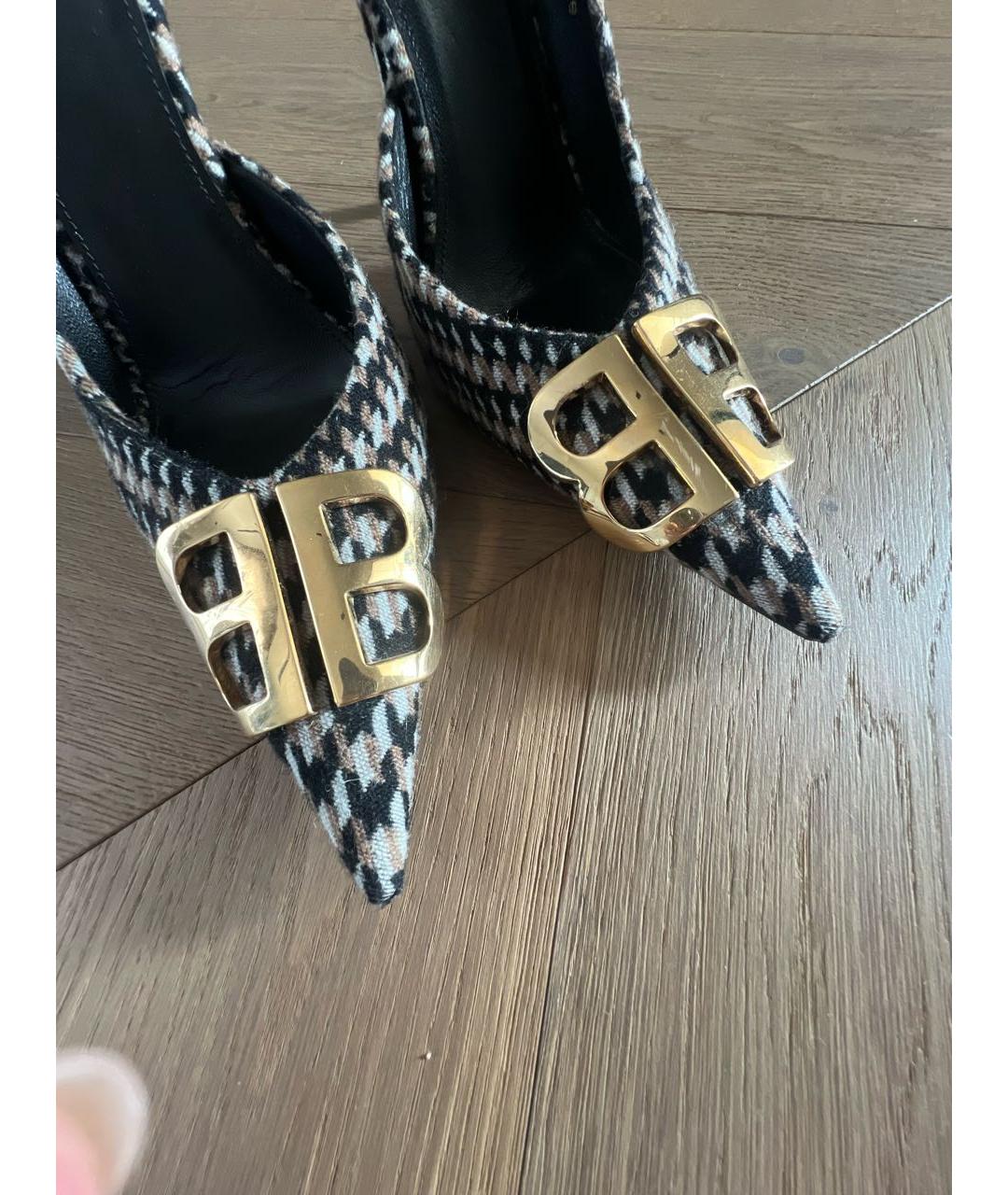 BALENCIAGA Коричневые текстильные туфли, фото 5