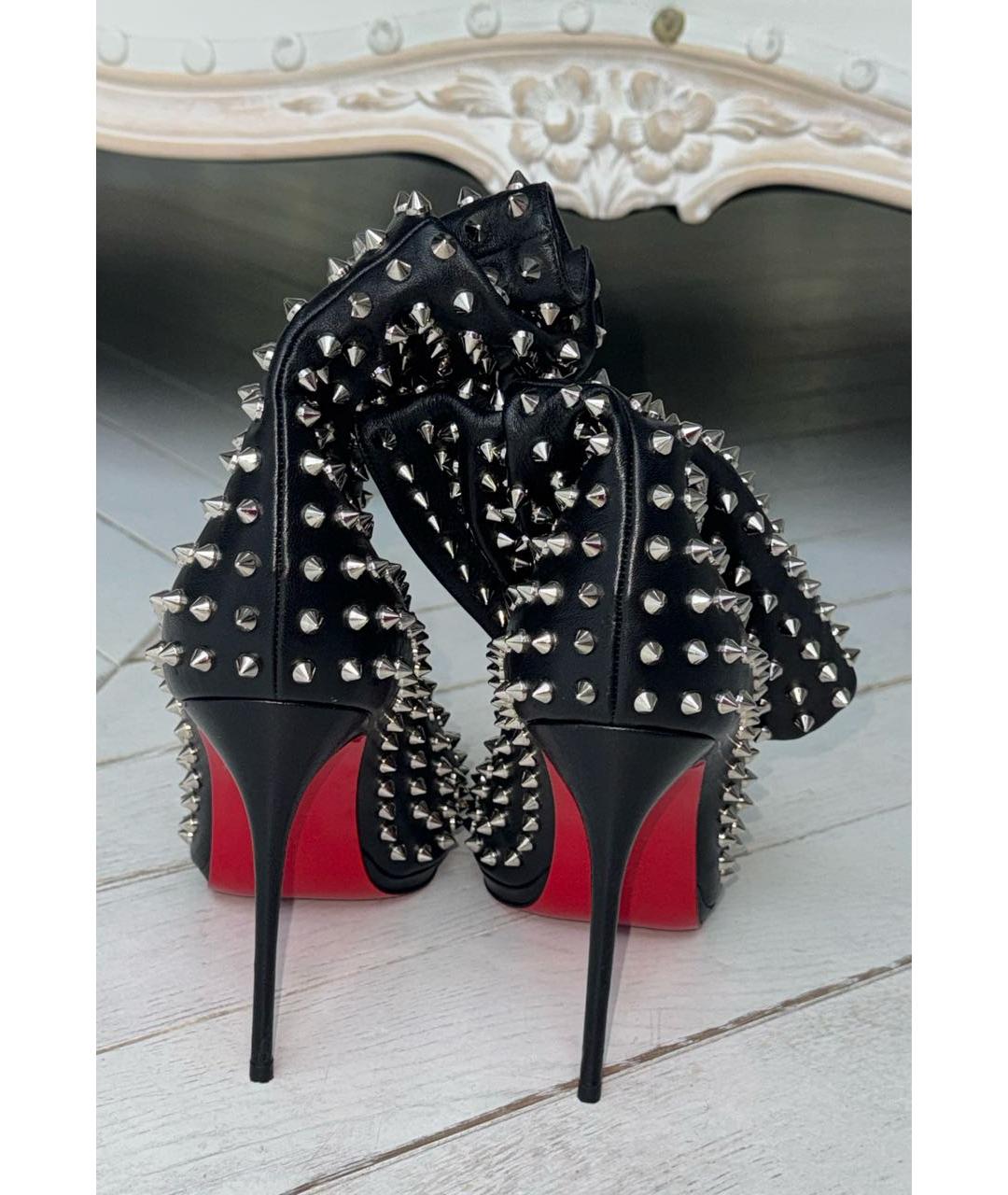 CHRISTIAN LOUBOUTIN Черные кожаные ботильоны, фото 4