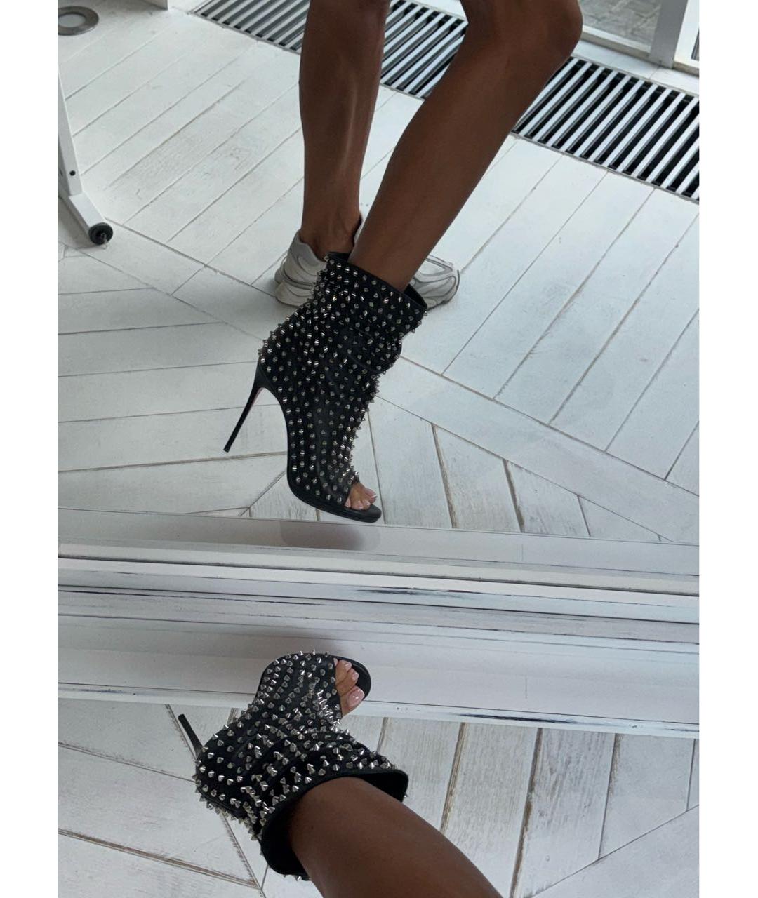 CHRISTIAN LOUBOUTIN Черные кожаные ботильоны, фото 6