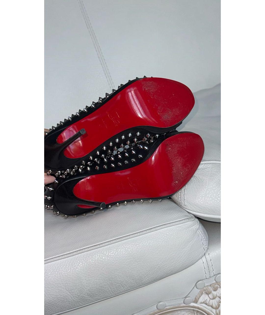 CHRISTIAN LOUBOUTIN Черные кожаные ботильоны, фото 5
