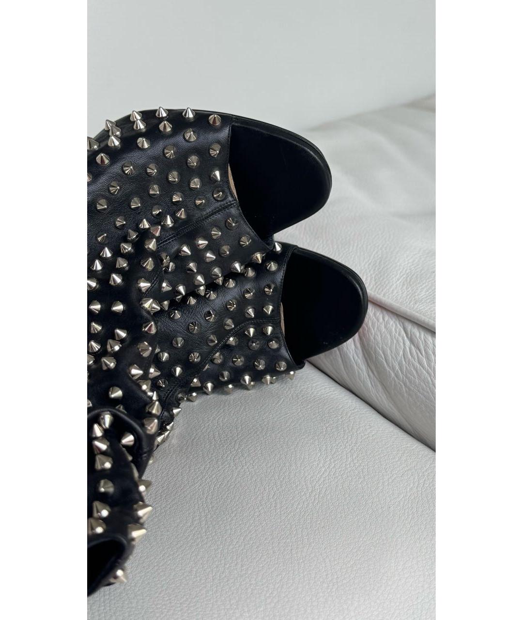 CHRISTIAN LOUBOUTIN Черные кожаные ботильоны, фото 7
