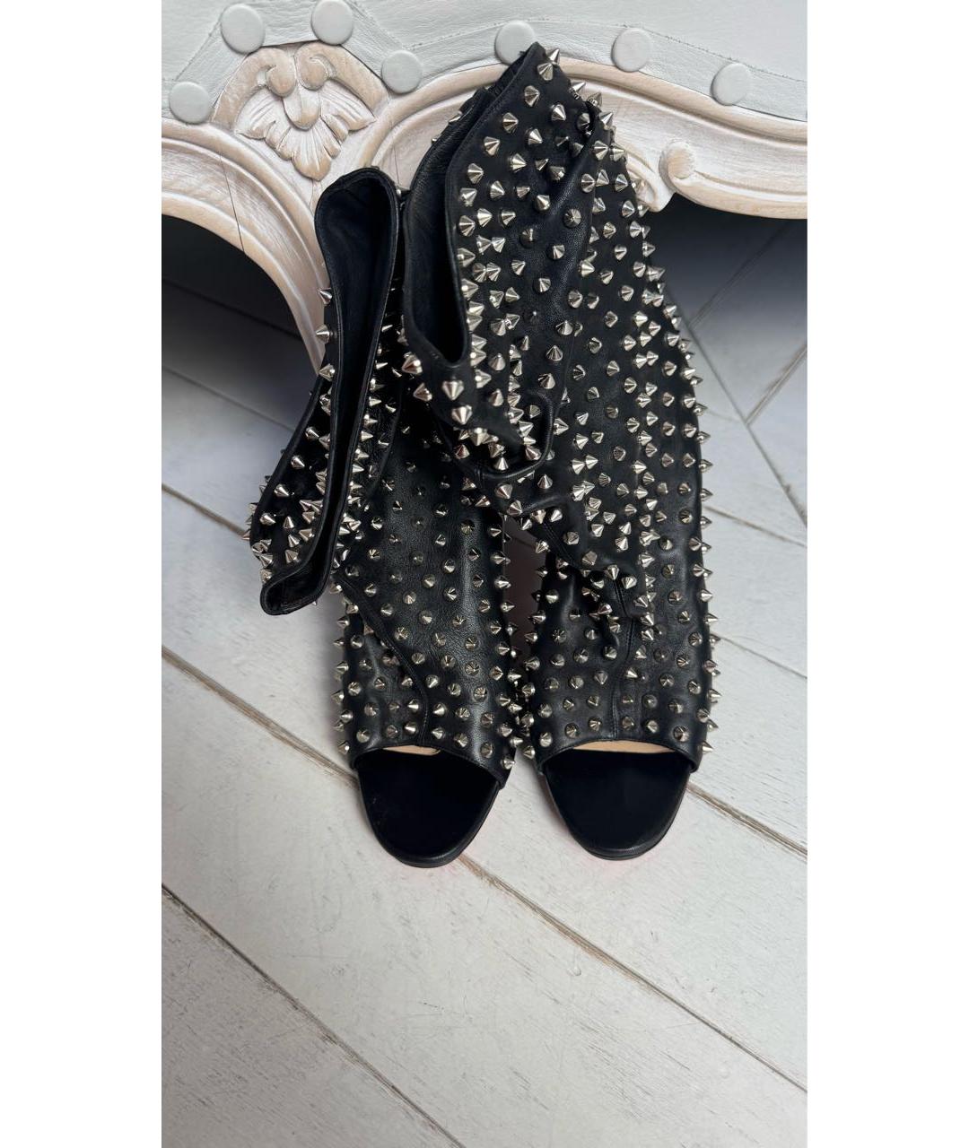 CHRISTIAN LOUBOUTIN Черные кожаные ботильоны, фото 2