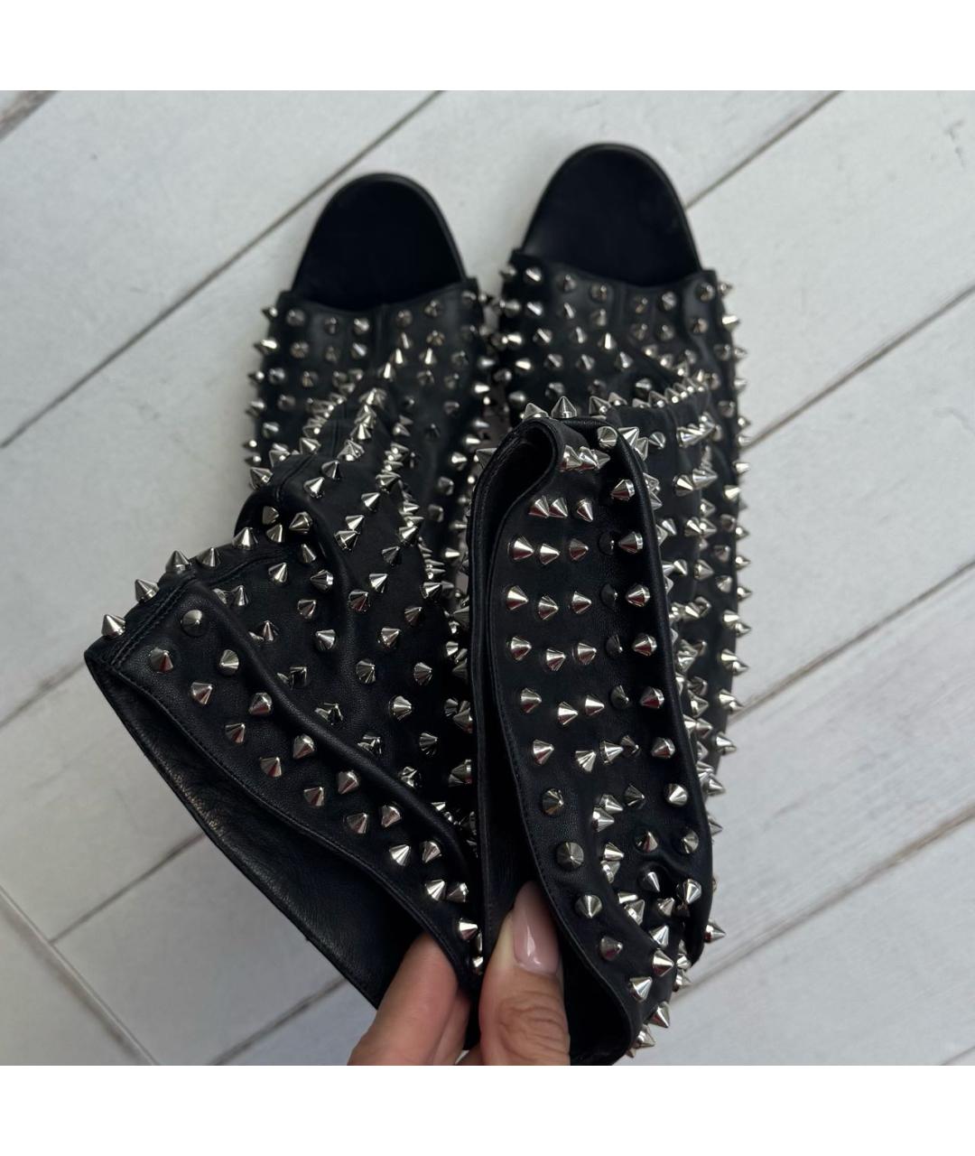 CHRISTIAN LOUBOUTIN Черные кожаные ботильоны, фото 3