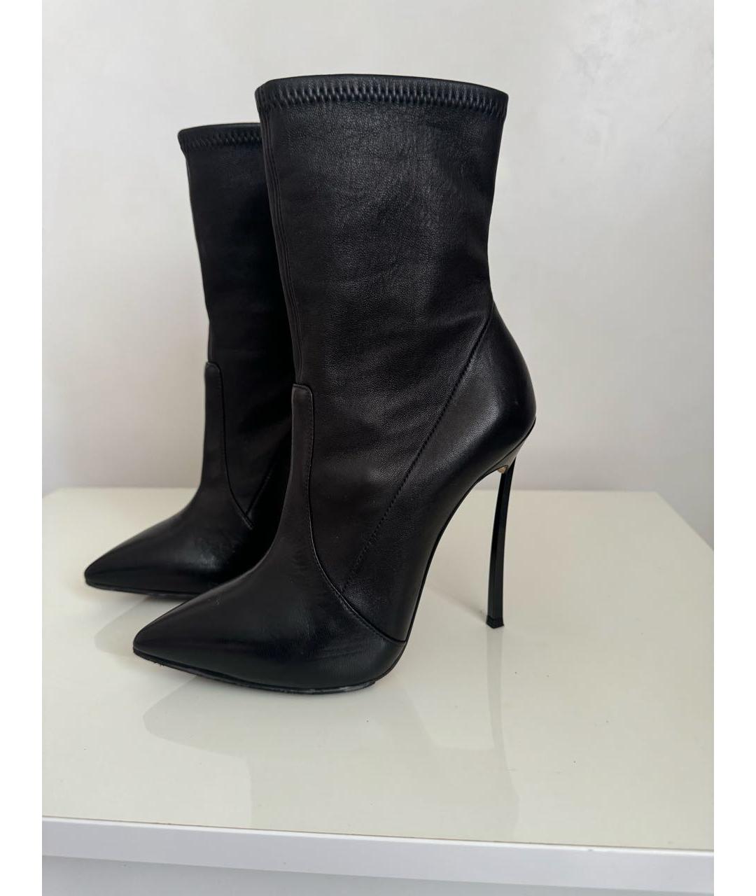 CASADEI Черные кожаные ботильоны, фото 8