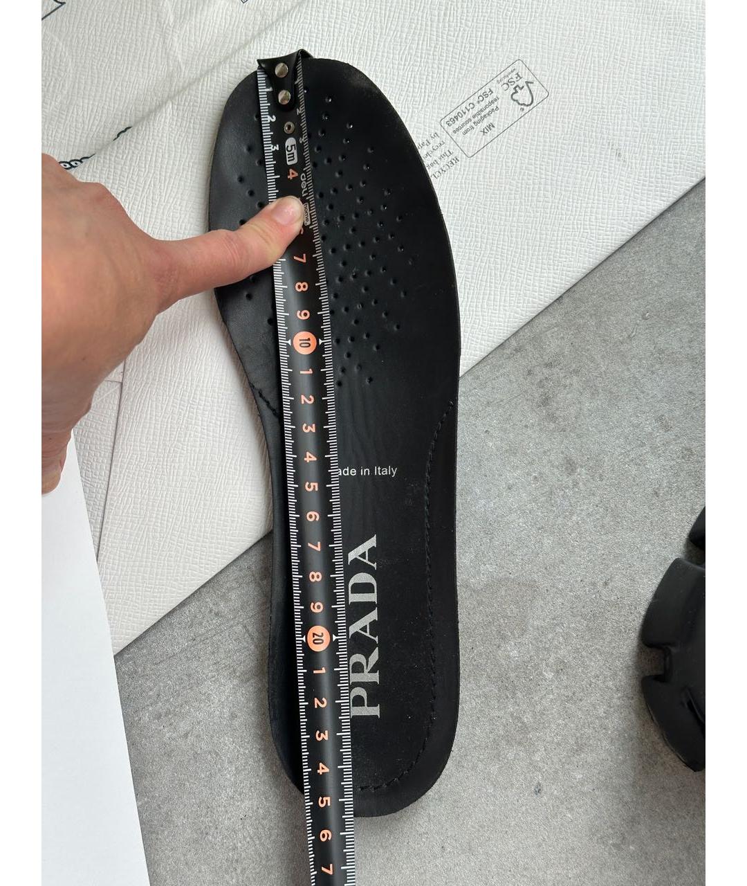 PRADA Черные кожаные ботинки, фото 5