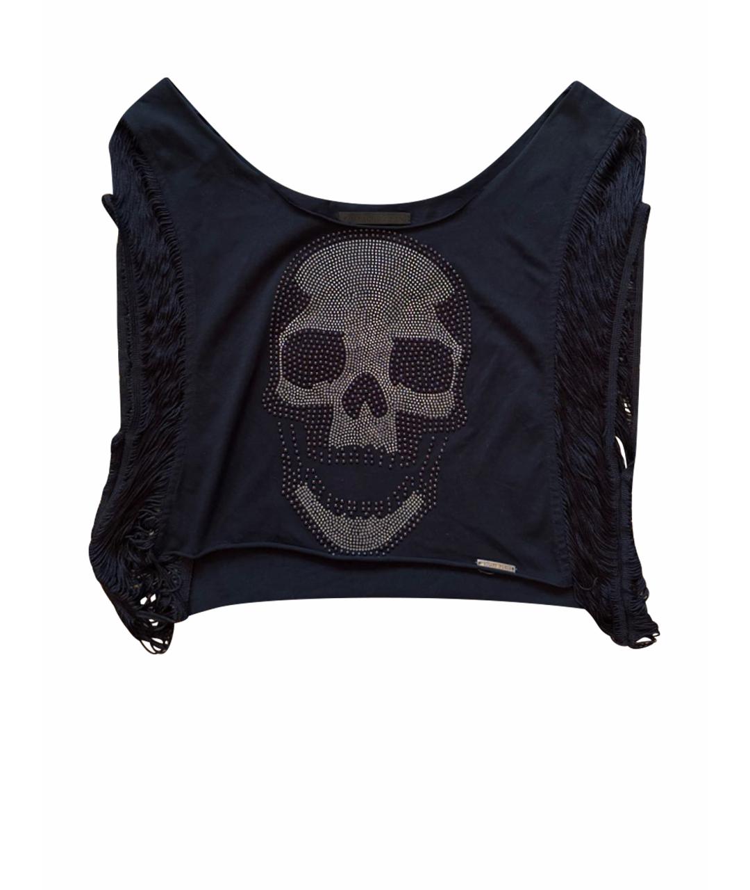 PHILIPP PLEIN Черная хлопковая майка, фото 1